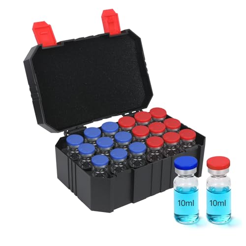 10ml Peptide Case for Fridge - 18 Slots, Insulin & Peptide Vials Storage Case for 5ml 10ml Vials, Portable Peptide Fridge Case, Compact Insulin Cooler Travel Case TSA Approved (Black) - color: 18-shots×10ml (Black)