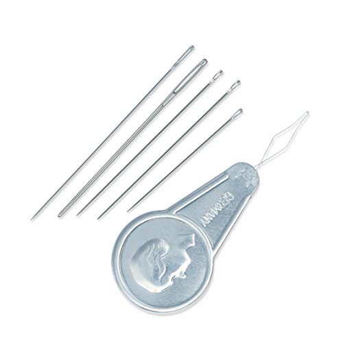 Dritz 160 Hand Needle Compact & Needle Threader, Assorted Sizes & Styles (30-Count) - size: Assorted Sizes, style: Hand Needle Compact & Needle Threader