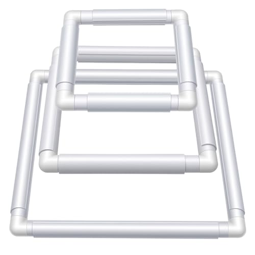 Afcabakila 3 Pcs Rectangular Embroidery Hoops White Cross Stitch Snap Frames, 3 Size Embroidery Frame for Quilting, Needlepoint, Silk-Painting DIY Sewing, Craft Tool,Craft Sewing and Ornaments
