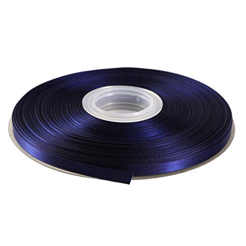 ITIsparkle 1/4" Inch Double Faced Satin Ribbon 50 Yards-Roll Set for Gift Wrapping Scrap Books Party Favor Hair Braids Baby Shower Decoration Floral Arrangement Craft Supplies, Navy Ribbon - color: Navy