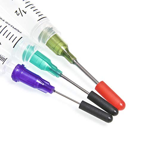 K2-3PK All-Purpose Industrial Syringe Kit - 1ml/3ml/10ml with 1 & 2 Inch 14, 18, & 21 Gauge Dispensing Tips, Syringe Caps and Tip Covers