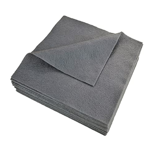 Jtnohx Soft Felt Fabric Flexible Craft Felt Sheets Grey 6" 20Pcs 1.4mm - color: Light Grey