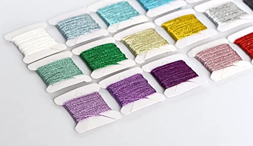 Embroidery Floss Metallic Embroidery Thread Sets -Cross Stitch Threads - Friendship Bracelets Floss - Crafts Floss - 36 Bobbins for Embroidery or Hand Needlework Decorative
