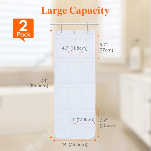 Lifewit Mesh Shower Caddy, 9 Pockets Hanging Bathroom Organizer, 2 Pack - size: 14" x 34"