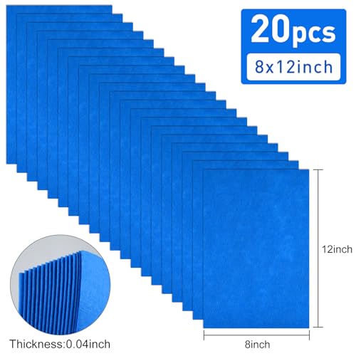 20 Pcs Navy Blue Felt Fabric Sheet 8" x 12" Assorted Color Felt Fabric Sheets for Crafts DIY Handcraft Sewing Squares Patchwork Nonwoven - color: Navy Blue