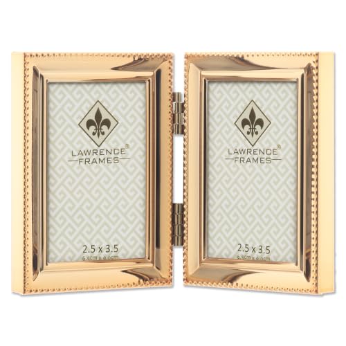 Lawrence Frames Bead Border Design, 2.5x3.5 Double, Gold - color: Gold, size: 2.5x3.5 Double
