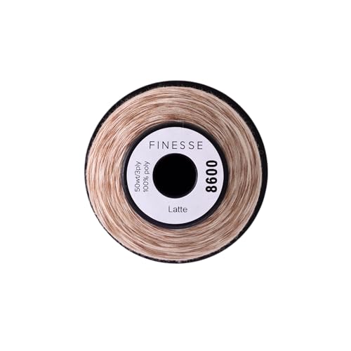 Finesse Variegated Thread | 100% Polyester, 3ply, 50wt | 1100yds Stackable Thread Cones for Quilting and Sewing… (Latte) - color: Latte