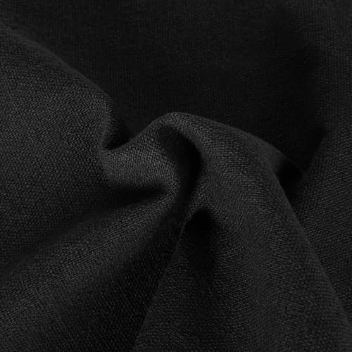 20 PCS Linen Black Embroidery Fabric Pre-Cut Solid Color - color: Black 20 Pcs