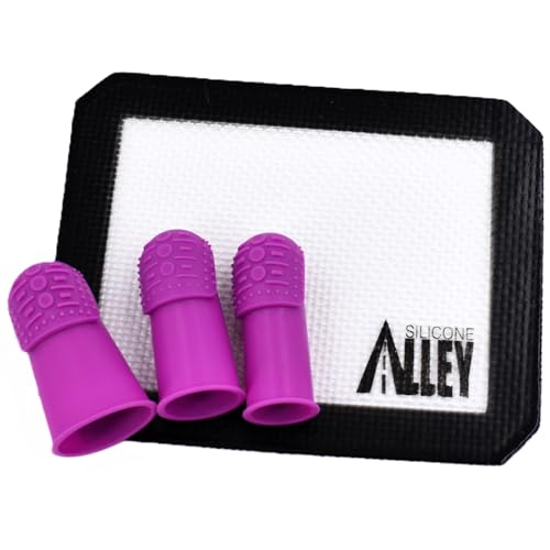 Flexible Thimble | THIK-Grip Series | Small (1) - Medium (1) - Large (1) | Includes One Non-Stick Mat (1)