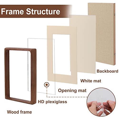 3.5x5 Picture Frame with 2.5x3.5 Mat - Rustic Farmhouse Walnut Wood Frame, Wall & Tabletop Display for Mini Photos & Baby Gifts (3.5x5,Walnut) - color: Walnut, size: 3.5X5