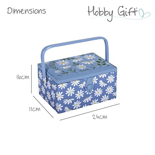 Hobby Gift Medium Sewing Box Organiser - color: Denin Daisies