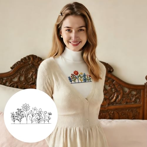 4Pcs Water Soluble Embroidery Patterns, Wash Away Transfer Stickers