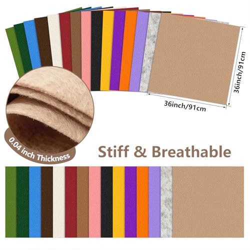 Khaki Stiff Felt Sheet 36'' X 36'', 1mm Large Felt Fabric Sheet for Crafts - color: Khaki