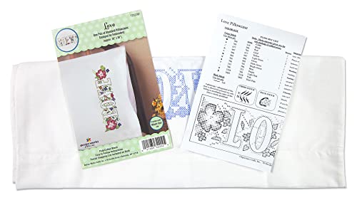 Love Stamped for Embroidery Pillowcases - Set of 2