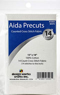 Design Works Crafts 14 Aida Fabric Pre-Cut for Counted Cross Stitch-White, Gold