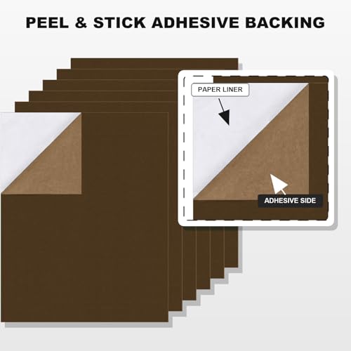 Self Adhesive Felt Sheets, 6PCS 13.4"x10.8" 2mm Thick Brown - color: Brown