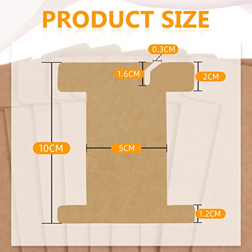 Gueevin 200 Pcs Ribbon Spool Organizer Cardboard Thread Holder Cards