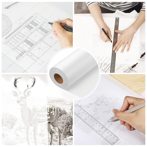 Tracing Paper Roll 17 in × 75 yd, White Translucent for Sewing, Drawing - size: 17in x 75yd