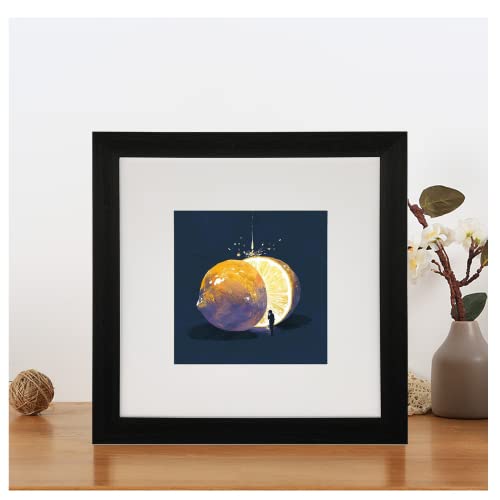 8x8 Photo Frame Gallery Picture frame with 5x5 mat,Freestanding and Wall Mountable,Black - color: Black, size: 8x8