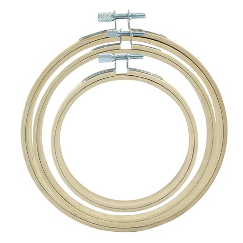 Dijedev Embroidery Hoops 3PCS 4/5/6 Inch Bamboo Circle Cross Stitch - size: 4/5/6 inch