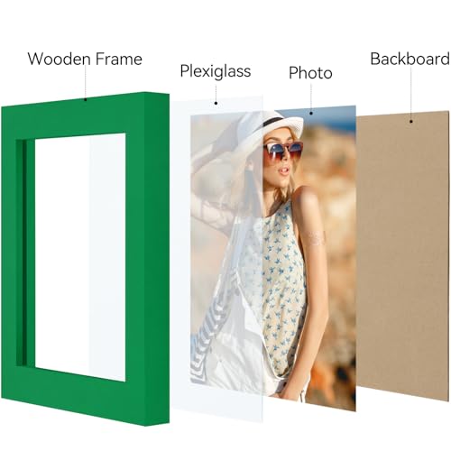 Vittanly 4x4 Picture Frame for Wall or Tabletop, Green - color: Green, size: 4x4