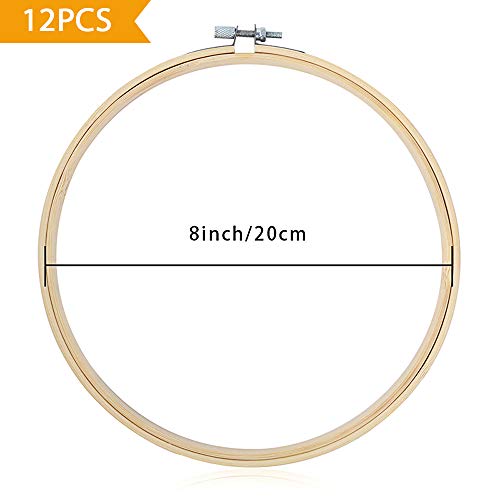 Caydo 12 Pieces 8 Inch Embroidery Hoops, Cross Stitch Hoop Ring - style: 8 Inch