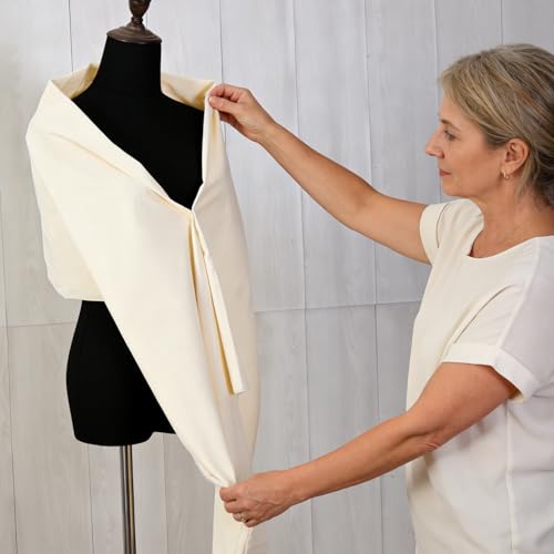 Q&J Fabric Co. 100% Cotton Fabric by The Yard 60'' Wide x 1 Yard,Broadcloth Muslin Fabric Nearly Medium Weight Material for DIY Sewing Apparel Cloth,Quilting,Soft Embroidery Cloth,Garments (Beige) - color: Beige, size: 1 Yard