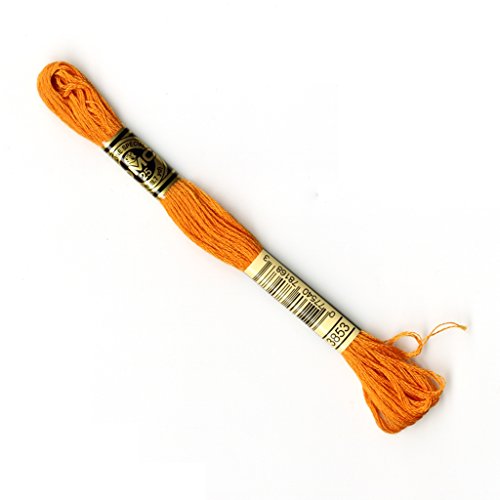 DMC 117-3853 Mouline Stranded Cotton Six Strand Embroidery Floss Thread, Dark Autumn Gold, 8.7-Yard