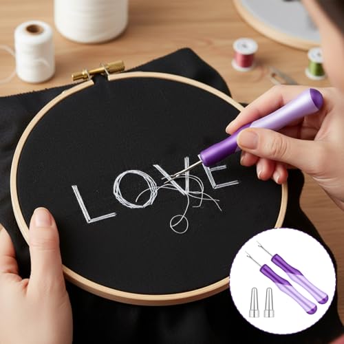 Seam Ripper for Sewing and Thread, Needle and Thread Seam Rippers Needle Stitch Removers Tool with Ergonomic Grip for Cross Stitching, Hand Sewing, Knitting, Embroidery and Thread-Removal(Purple, 2Pcs