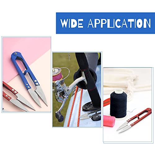 WMYCONGCONG 12 PCS U Sewing Scissors Clippers Yarn Thread Cutter Mini Small Snips Carbon Steel Trimming Nipper Embroidery Clippers Handheld Snippers for Arts Crafts Stitch DIY Projects, RANDOM COLOR