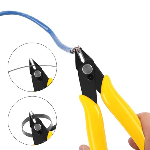 HongWay 5pcs Yellow 5" Micro Flush Cutters for Electronics Crafts - color: Yellow