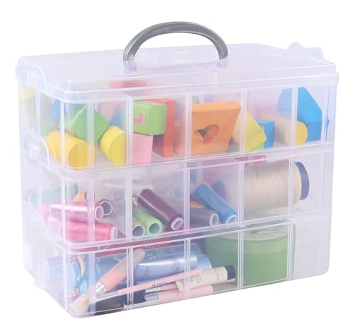 Plastic Storage Container Box with 30 Adjustable Compartments