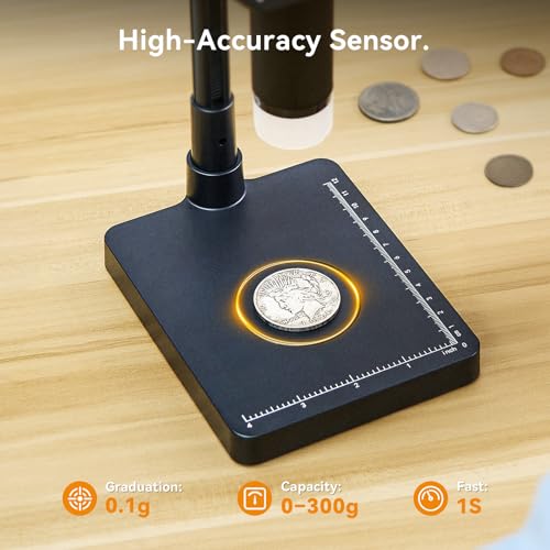 Elikliv EDM4C Coin Microscope with Scale, 4.3" Weighing Digital Magnifier - color: Dark Gray