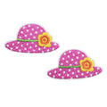 Cartoon Summer Seaside Sun Coconut Hat Embroidery Hot Melt Adhesive Clothes Bag Iron On Hand Sewing Patch (2 Hat Patch) - style: 2pcs Hat Patches