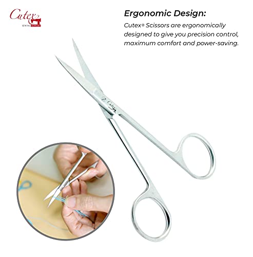 Cutex 4-1/2" Curved Fine Point Embroidery Scissors/Thread Trimmers - color: Curved Fine Point