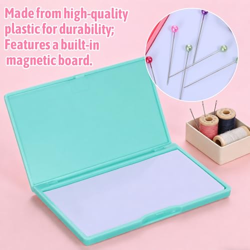Magnetic Needle Case, Rectangle Light Green Needle Holder for Sewing Knitting Crochet, Secure Embroidery Organizer, Needlepoint Accessories & Needle Minder Magnet Storage Case - color: Light Green