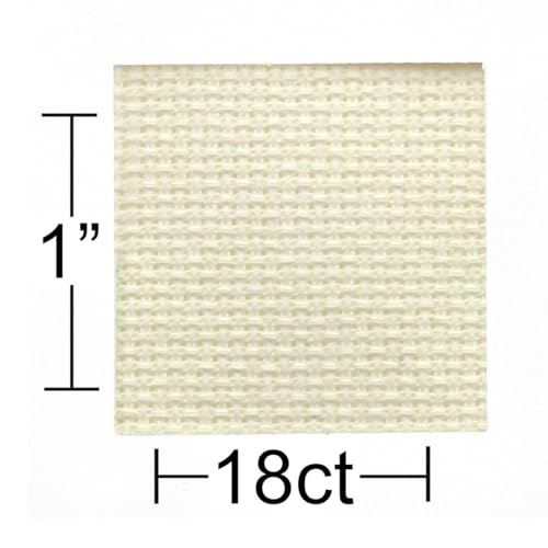 Essentials By Leisure Arts Aida Cloth, 18 Count, Cream, Cross Stitch Fabric, Embroidery Fabric, Cross Stitch Supplies for Crafting, Stitching, and Sewing Projects 15X18 - color: 18ct Cream