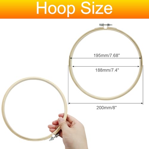 Biaungdo 8 Inch Round Wood Embroidery Hoops, 6 Pieces - style: 8 inch