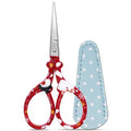 3.6 inch Sharp Embroidery Scissors Crochet with Leather Sheath for Knitting - color: Red Christmas