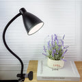 GlowVibe Desk Lamp 3 Color Modes 10 Brightness Dimmer Reading Light 10W 40 LED Clamp Lamp 360° Flexible Neck Clip on Light for Bedroom and Office Home Lighting, AC Adapter Include - color: Black