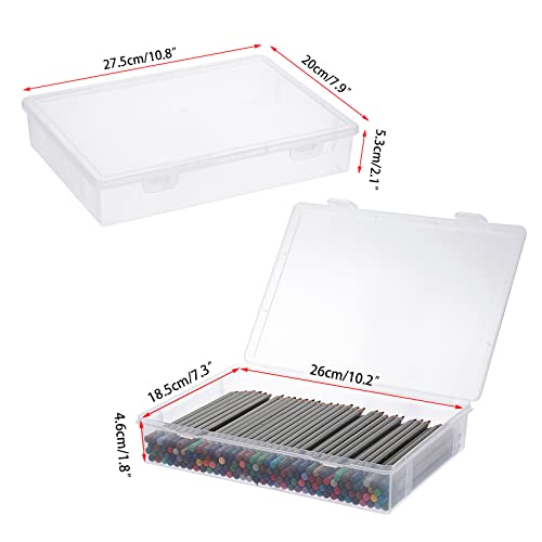 BTSKY Clear Plastic Storage Box with Flap Lid,2 Pack Medium-10.8"x7.9"x2.1" - size: Medium-2 Pack