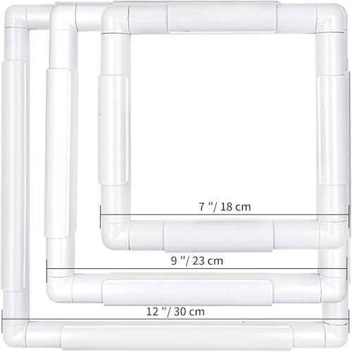 HAND U JOURNEY 3 Pack Universal Plastic Clip Frames, 12", 9" & 7" Square