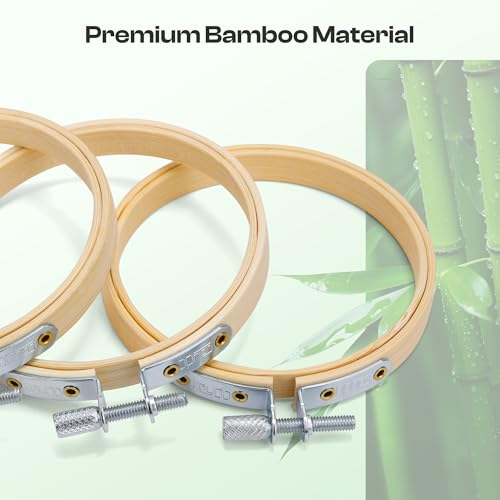 Caydo 6 Pieces 4 Inch Embroidery Hoop with Metal Screw - style: 4 INCH