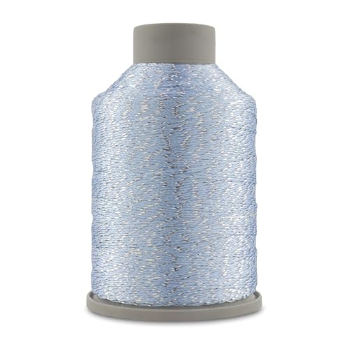 YarnArt Camellia Metallic Shimmer Fine Yarn – Polyester & Metallic Thread for Crochet, Embroidery & Jewelry Making – 20g & 50g Skeins, 192m (Blue, 50g Skein) - color: Blue, size: 50g Skein