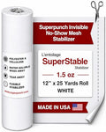 Superpunch No Show Mesh Stabilizer, 1.5 oz, White, 12 in x 25 yd - color: White, size: 12 inch x 25 yard roll