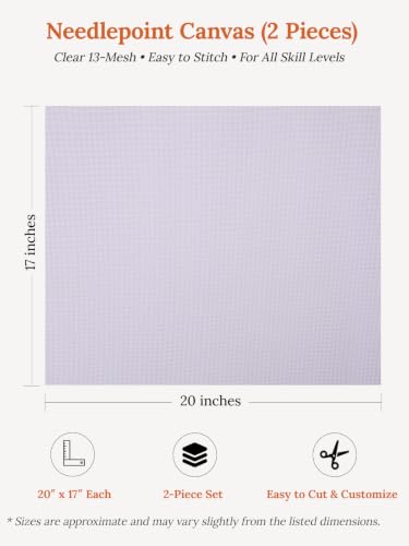 2 Pack 13 Mesh Needlepoint Canvas with Selvedge Direction Marked