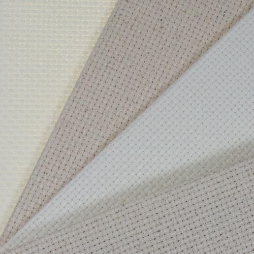 KCS 4 pc of 12" x 18"(30cmx45cm) 14CT Counted Cotton Aida Cloth Cross Stitch Fabric (Antique White+Oatmeal) - color: Antique White+oatmeal