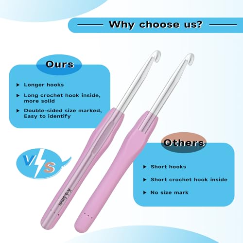 Mayboos 14 Sizes Crochet Hook Set, Large Crochet Hooks Yarn Needle Kits - size: 14 Sizes