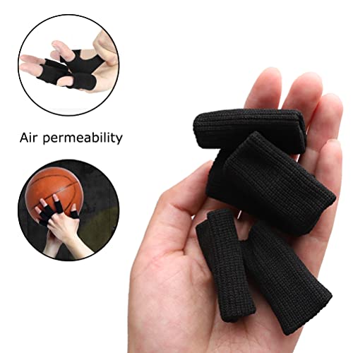 20 Pcs Finger Sleeves Protectors, Elastic Sport Finger Sleeves, Black/Red - color: Black,red