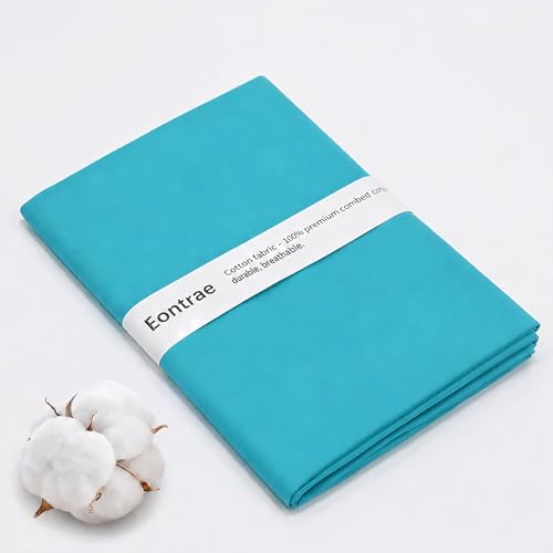 3 Yards Turquoise Cotton Fabric by The Yard in Solid Color - 59” Wide High-Density Natural Cotton Material Apparel Cloth for Quilting, Sewing, Crafts, Binding, Backing & Lining - color: Turquoise, size: 3Y